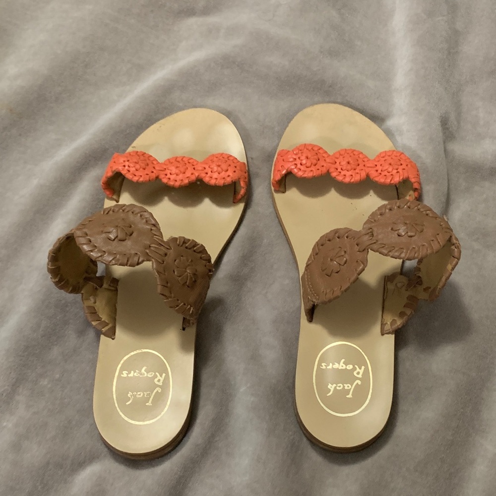Jack Rogers Brown and Orange Sandals